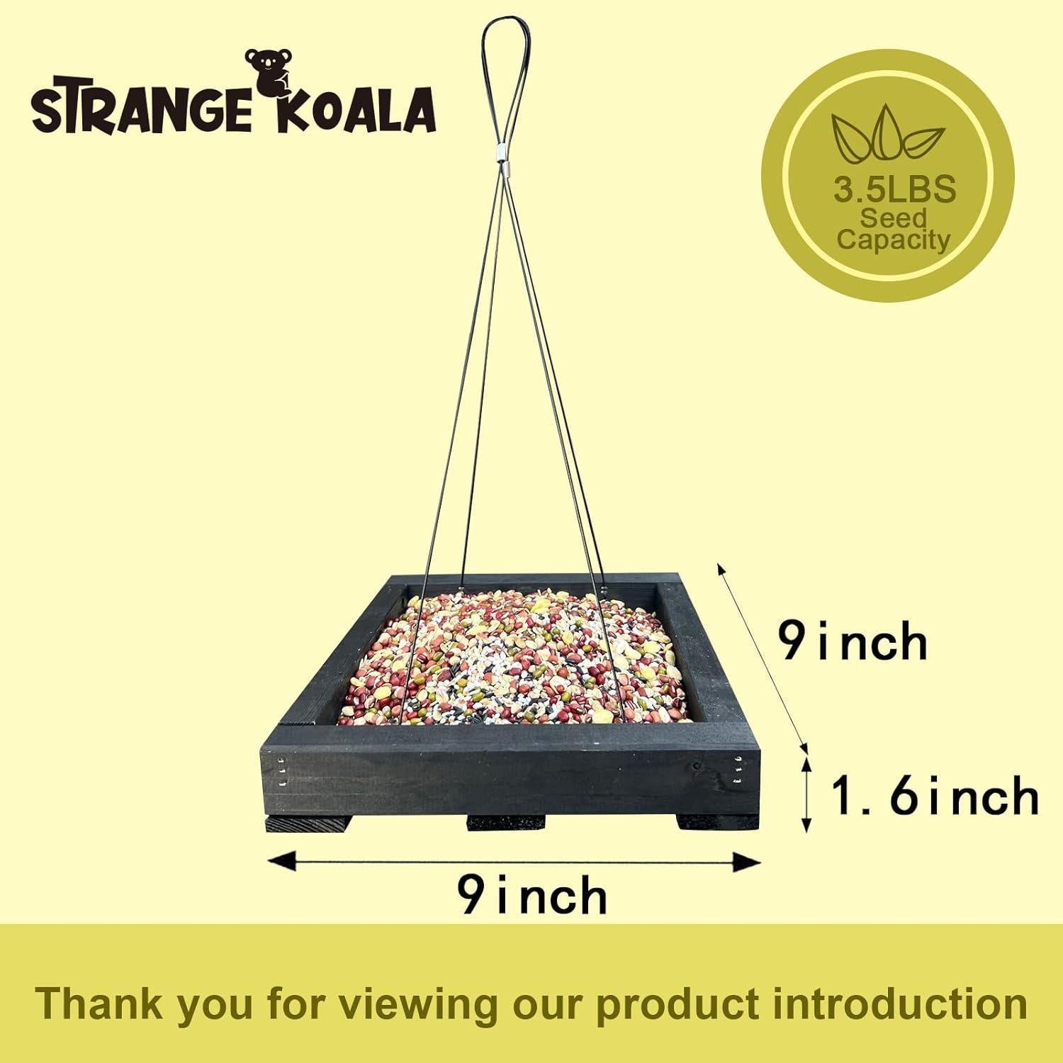 Comedero de Aves Colgante de Madera Strange Koala 22.86cm