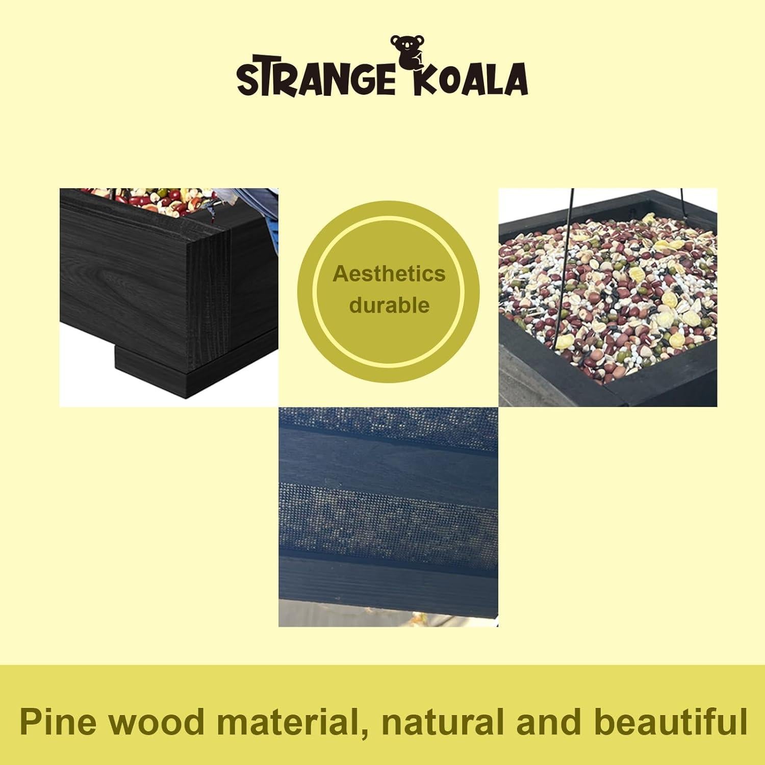 Comedero de Aves Colgante de Madera Strange Koala 22.86cm