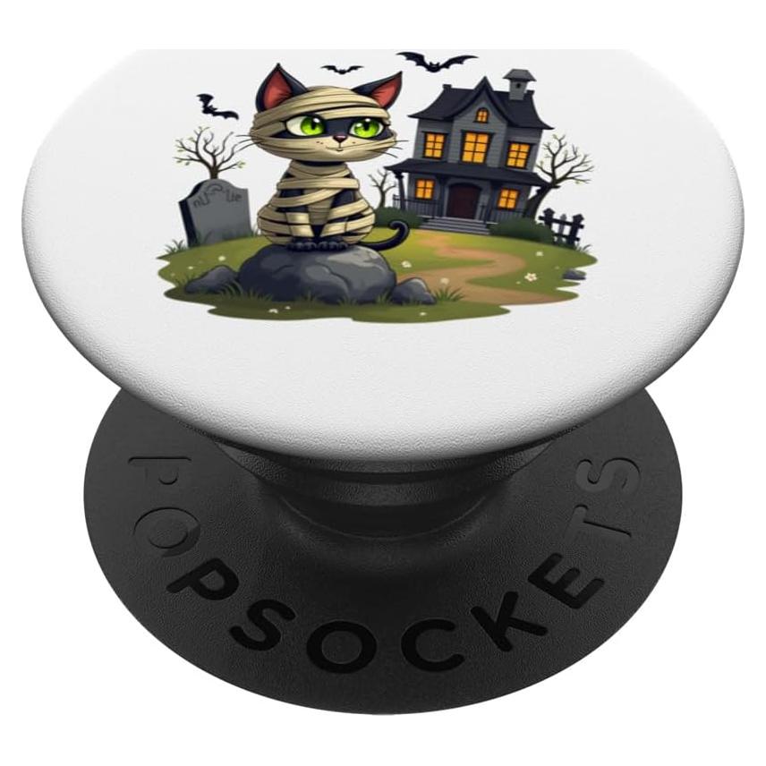 PopSocket Halloween Gato Momia Casa Embrujada 10.9x8.6cm