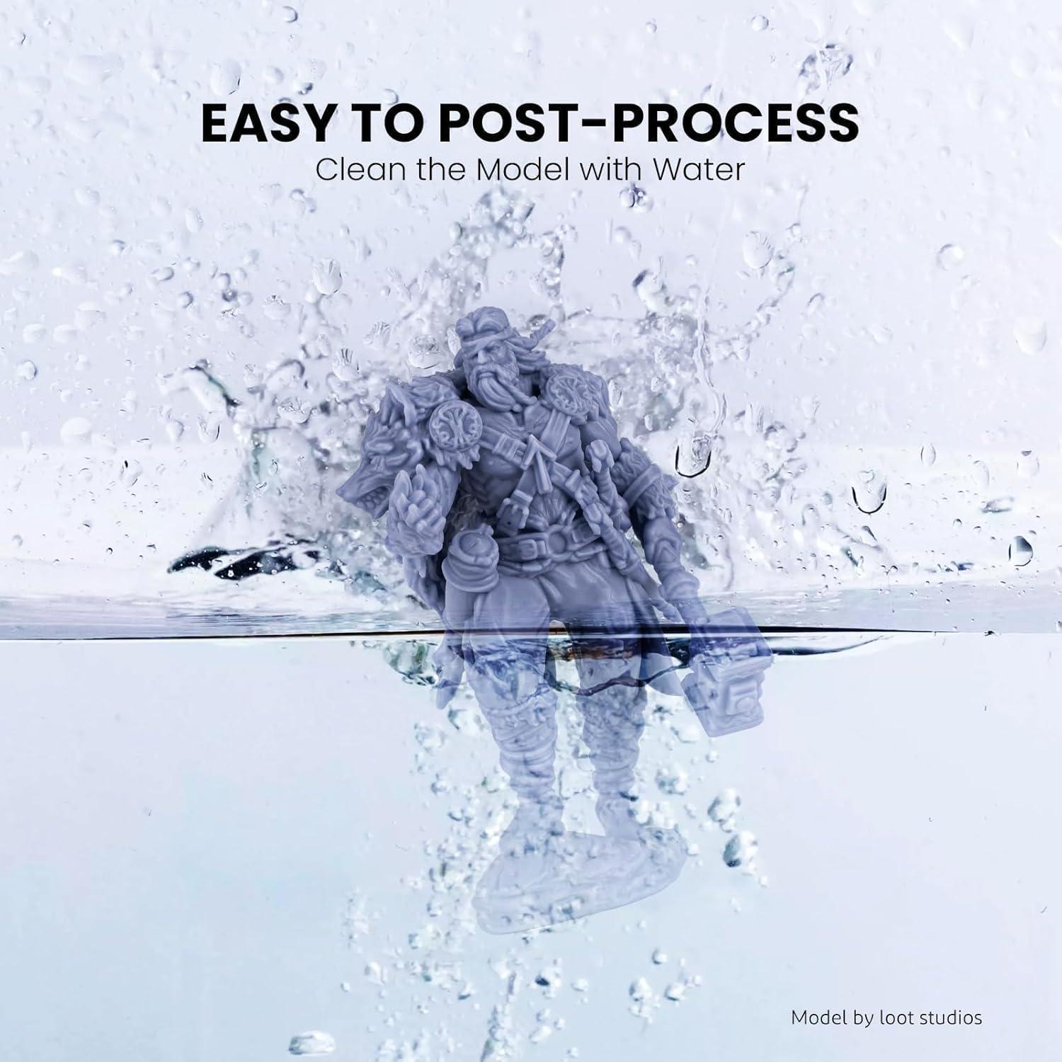 Resina 3D Lavable con Agua ELEGOO 1000g Negro para Impresoras