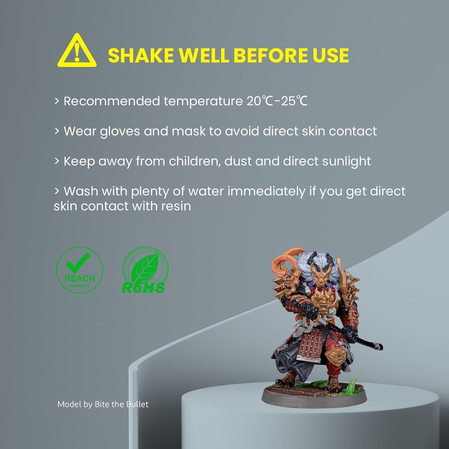 Resina 3D Lavable con Agua ELEGOO 1000g Negro para Impresoras