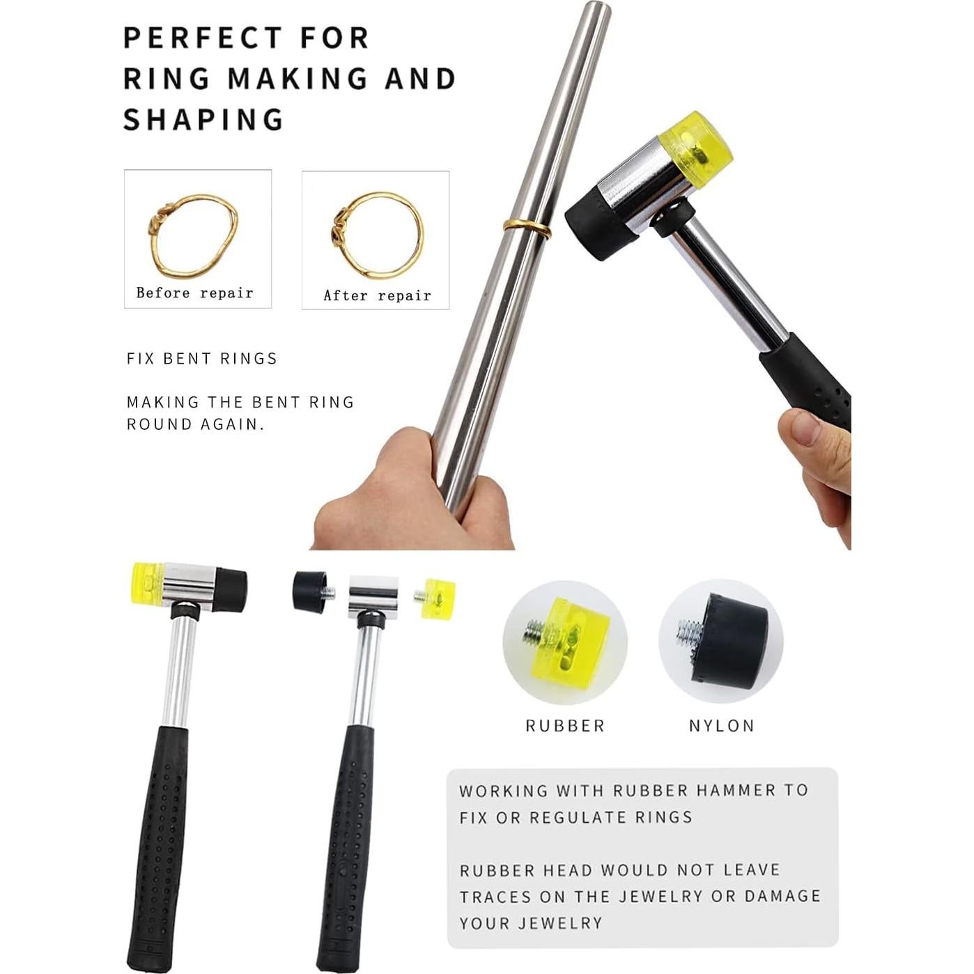 Juego de Medidores de Tallas de Anillos HEYMOUS 27 Piezas