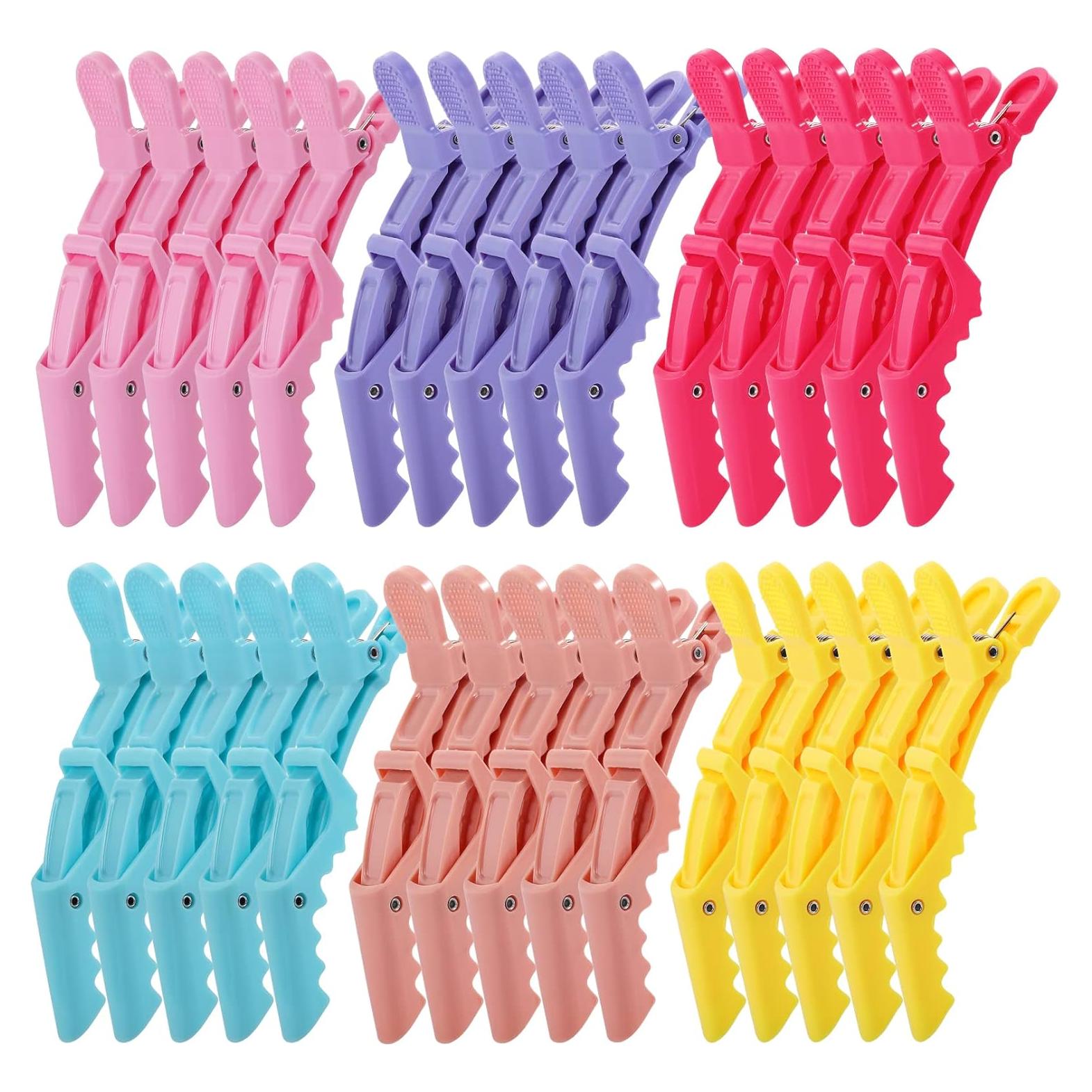 30 Clips de Pelo Cocodrilo Kipeber Antideslizantes Coloridos