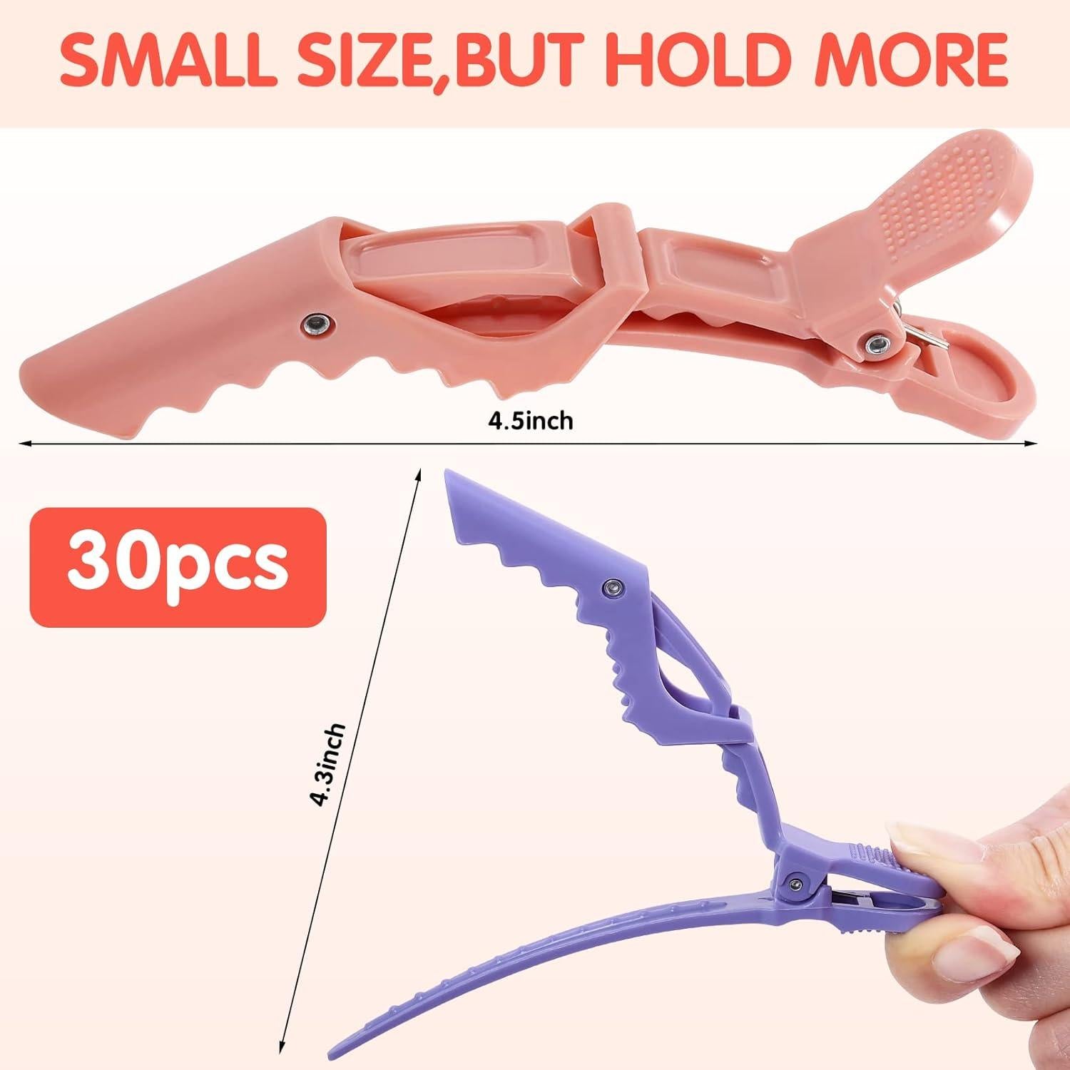 30 Clips de Pelo Cocodrilo Kipeber Antideslizantes Coloridos