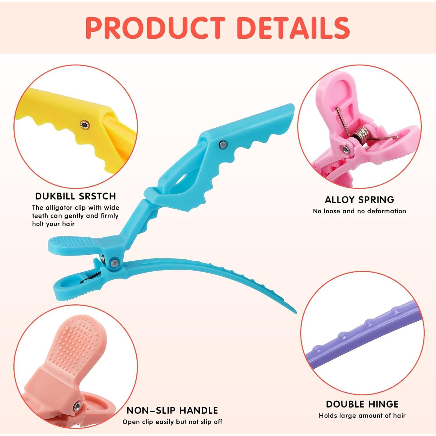 30 Clips de Pelo Cocodrilo Kipeber Antideslizantes Coloridos