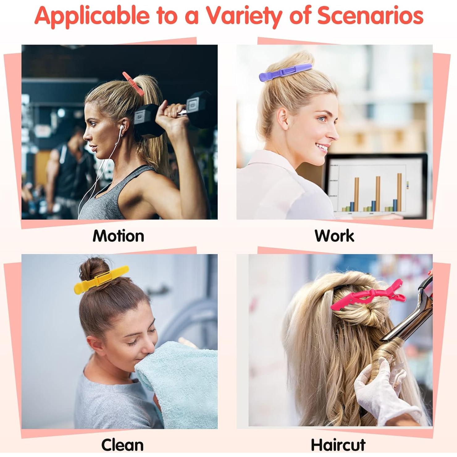 30 Clips de Pelo Cocodrilo Kipeber Antideslizantes Coloridos