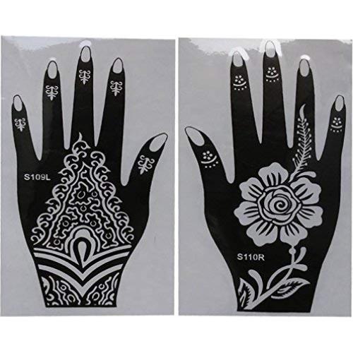 Kit de Plantillas de Tatuaje de Henna Xmasir - 6 Hojas 20x10 cm