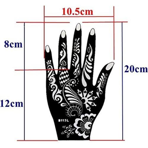 Kit de Plantillas de Tatuaje de Henna Xmasir - 6 Hojas 20x10 cm