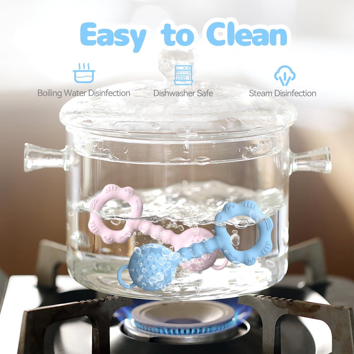 Mordedor y Sonajero para Bebés ETETOO Azul 0-12 Meses