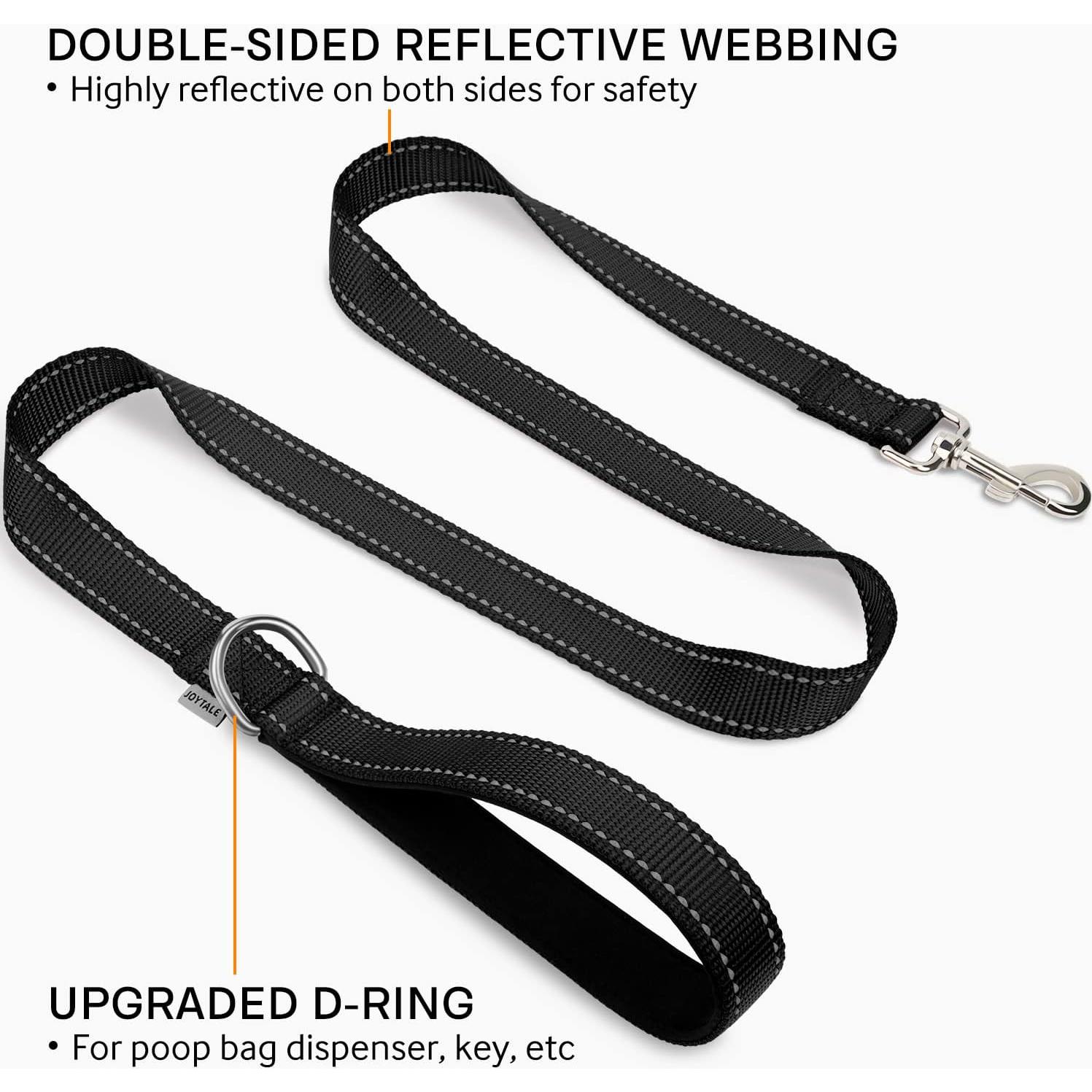 Correa Reflectante Joytale 1.22 m Nylon Acolchada Negra