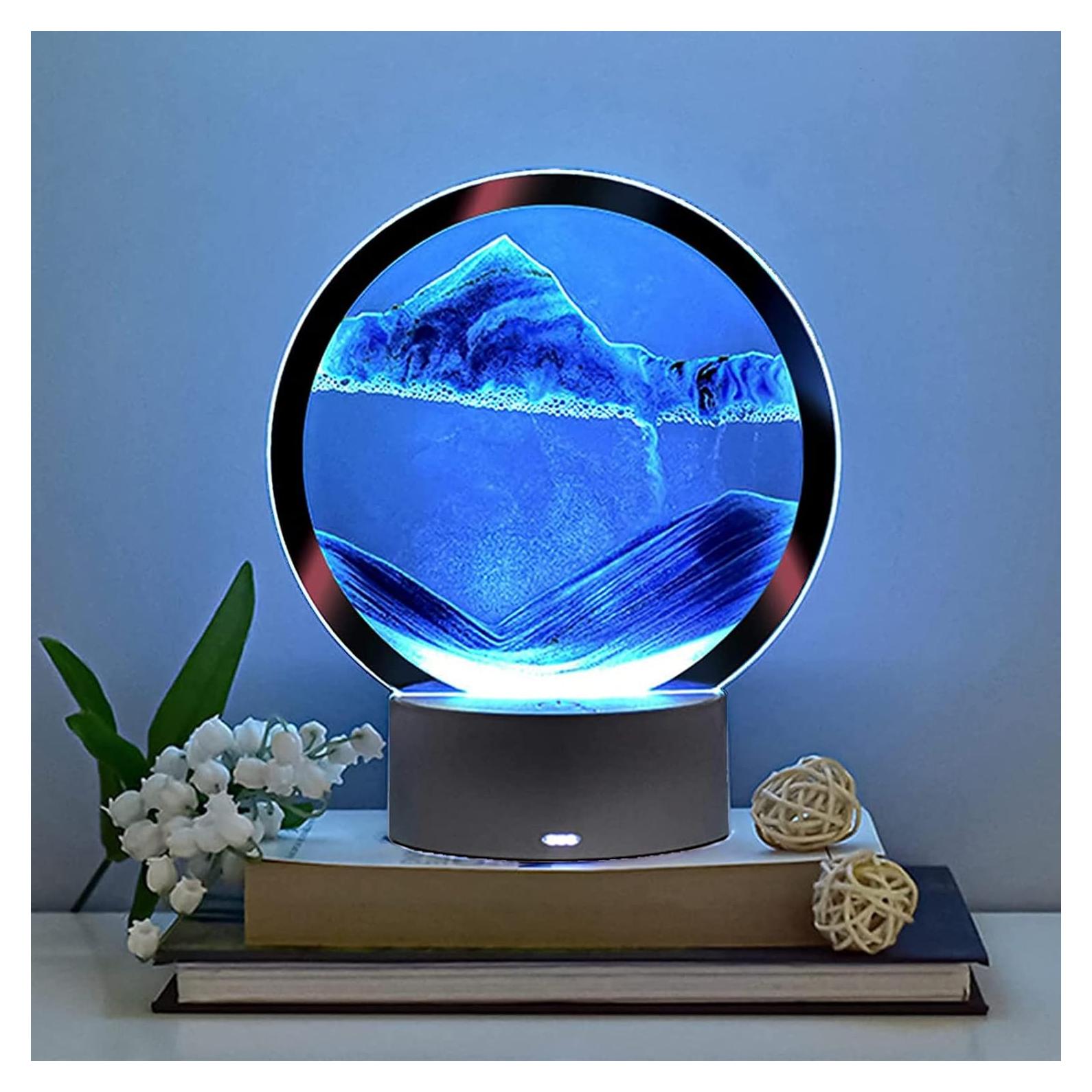 Arte de Arena en Movimiento Rysnwsu 3D Redondo Azul 16x20cm