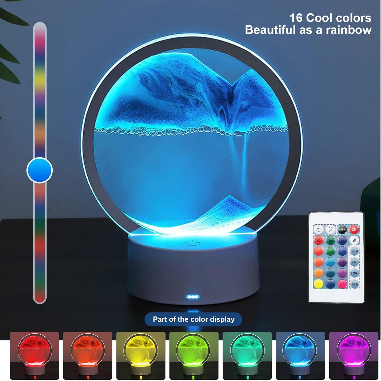 Arte de Arena en Movimiento Rysnwsu 3D Redondo Azul 16x20cm