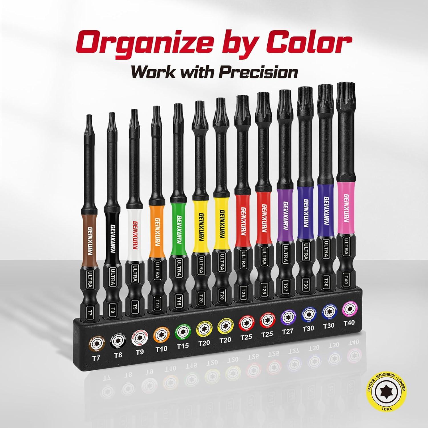 Juego de Puntas de Destornillador Torx GEINXURN 13 Piezas 3"