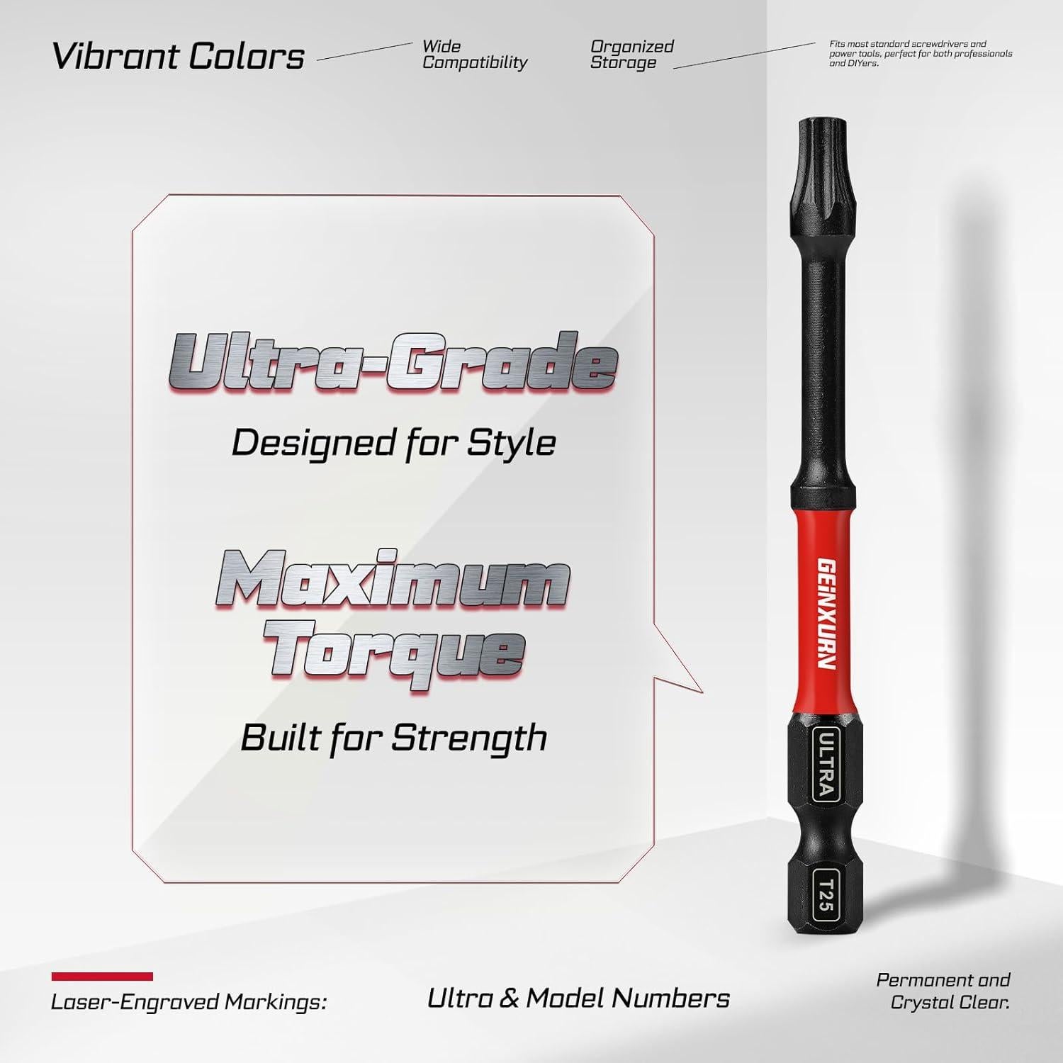 Juego de Puntas de Destornillador Torx GEINXURN 13 Piezas 3"