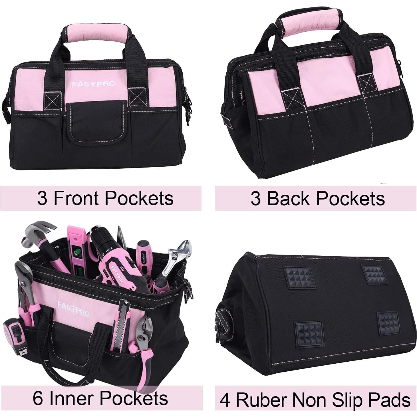 Juego de Herramientas FASTPRO Rosa 220 Piezas con Bolsa 30.48 cm