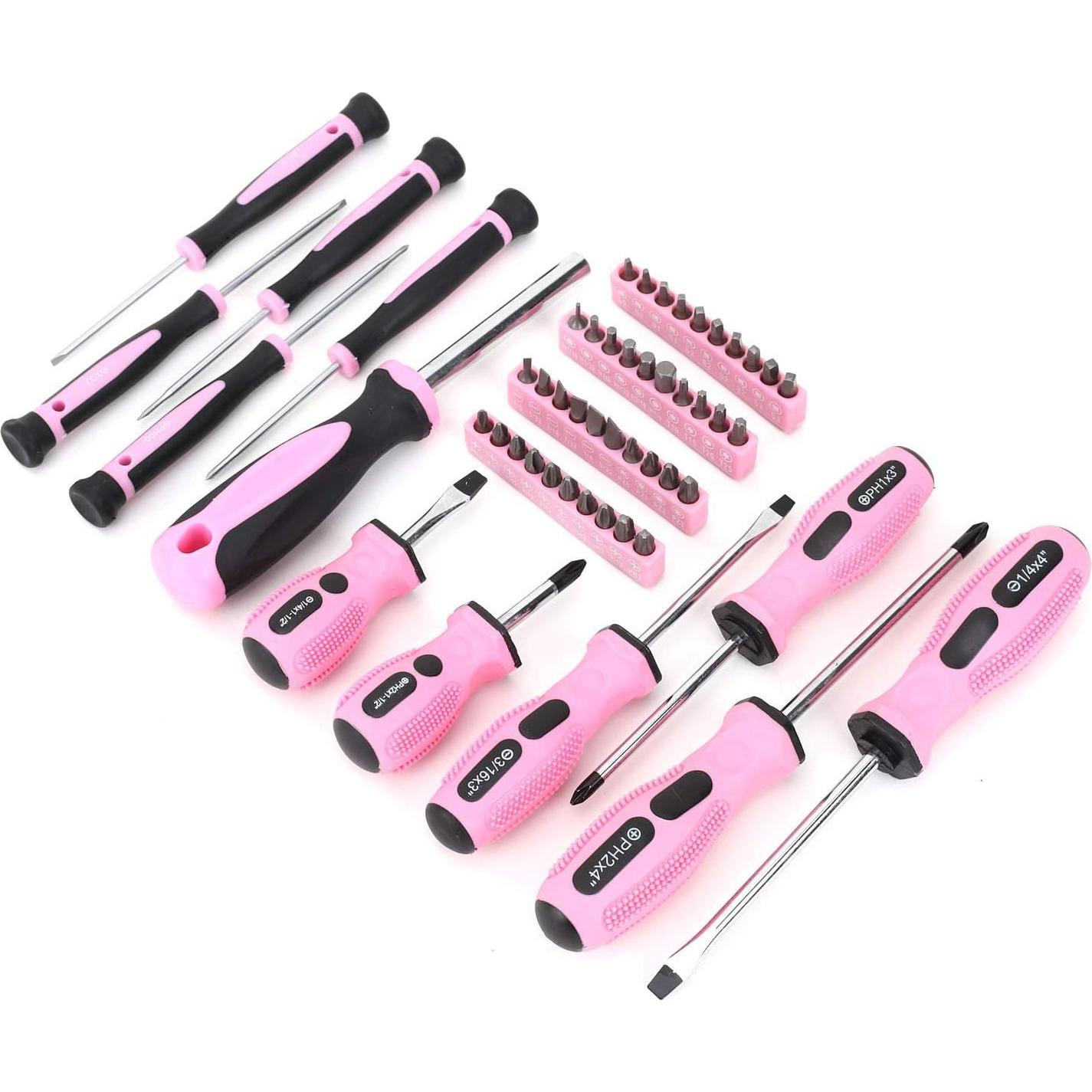 Juego de Herramientas FASTPRO Rosa 220 Piezas con Bolsa 30.48 cm