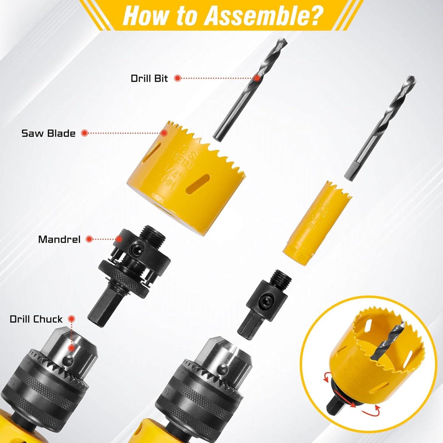 KATA Kit de Sierras de Corona Bi-Metal 11 Piezas 22-64mm