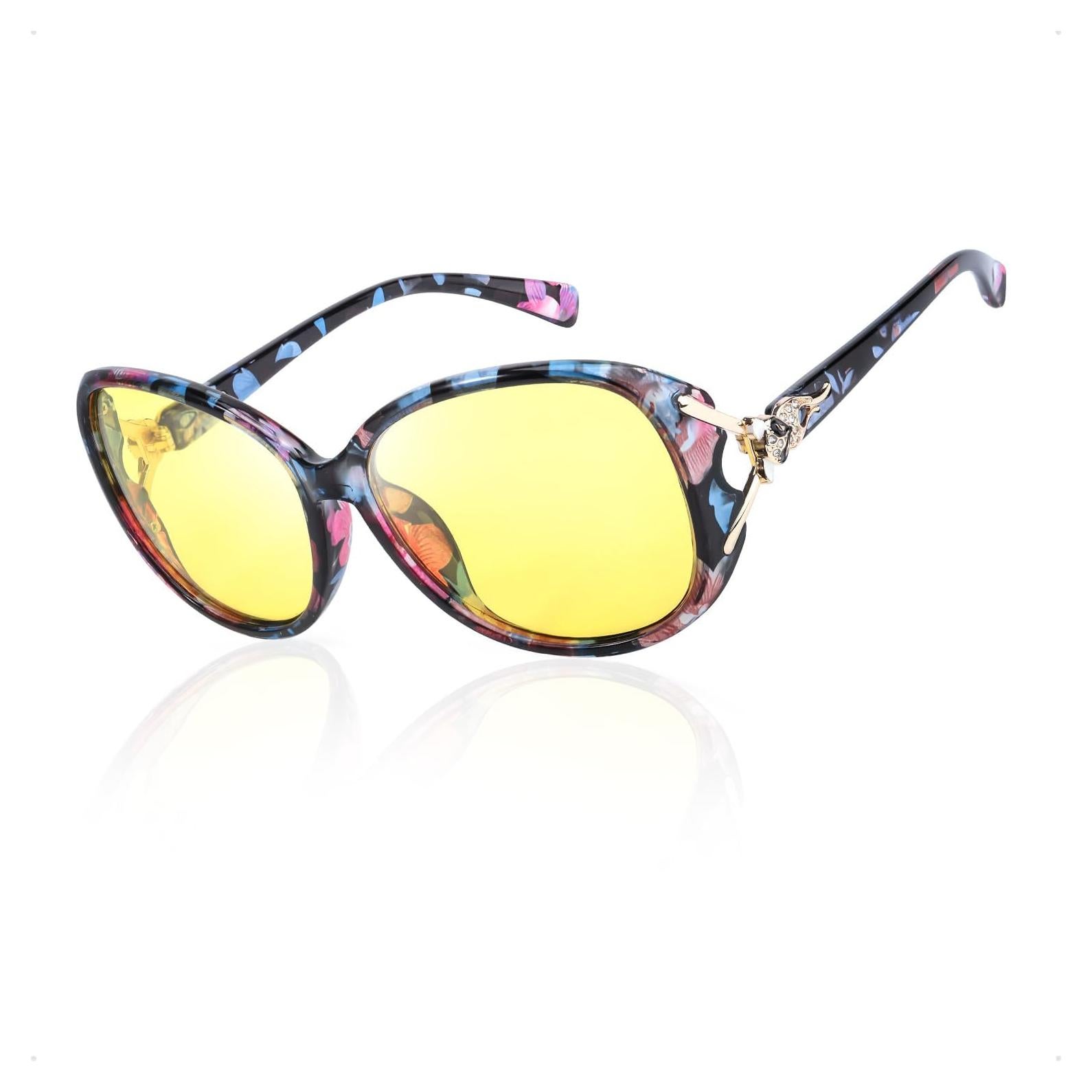 Gafas de Conducción Nocturna LVIOE para Mujeres Amarillas Polarizadas