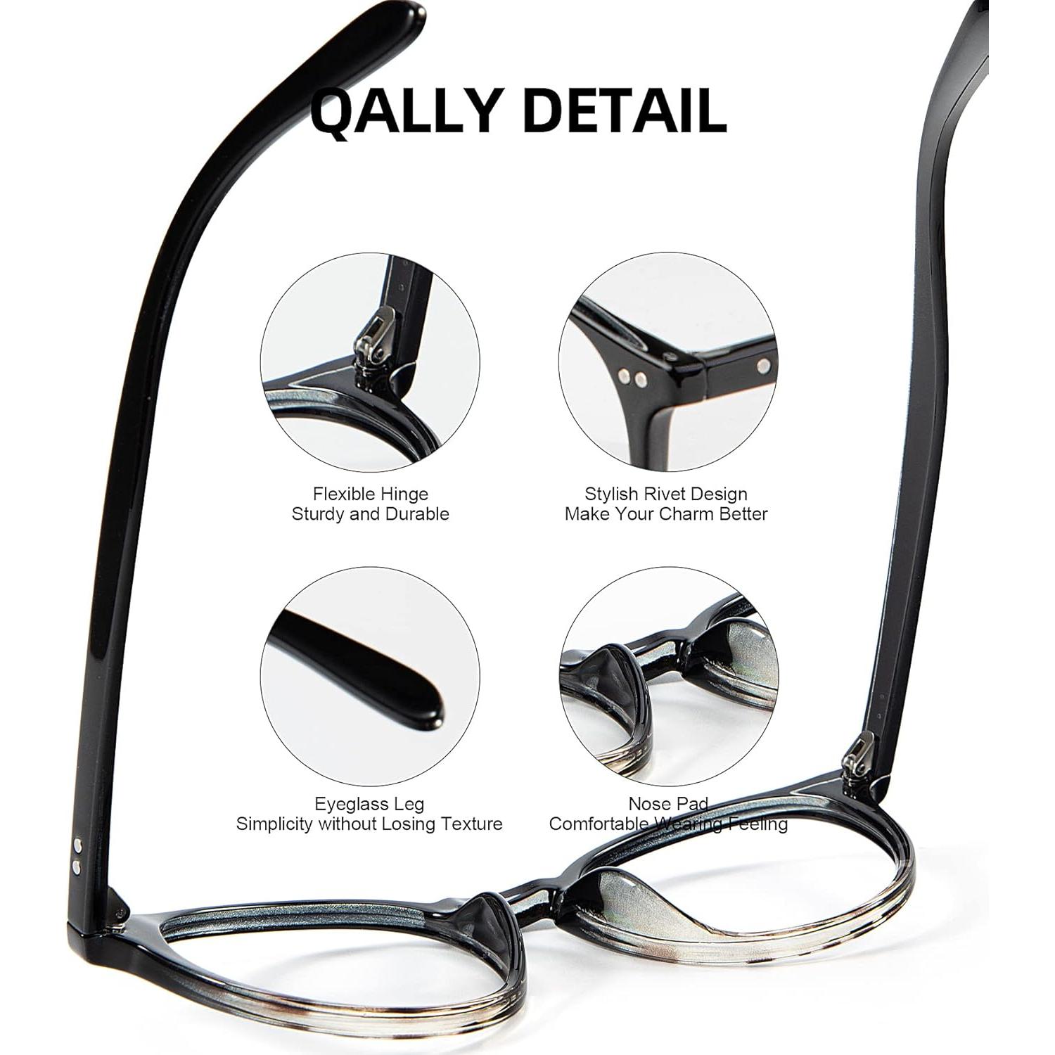 Gafas Anti Fatiga QALLY para Mujeres - Bloqueo Luz Azul Redondas