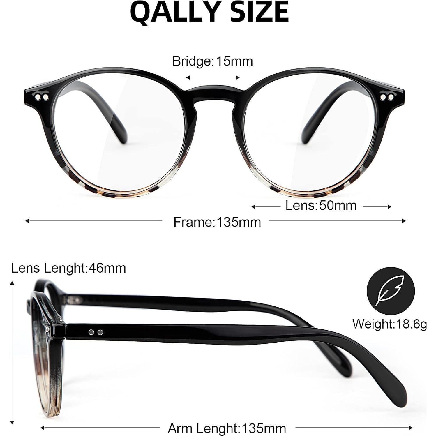 Gafas Anti Fatiga QALLY para Mujeres - Bloqueo Luz Azul Redondas