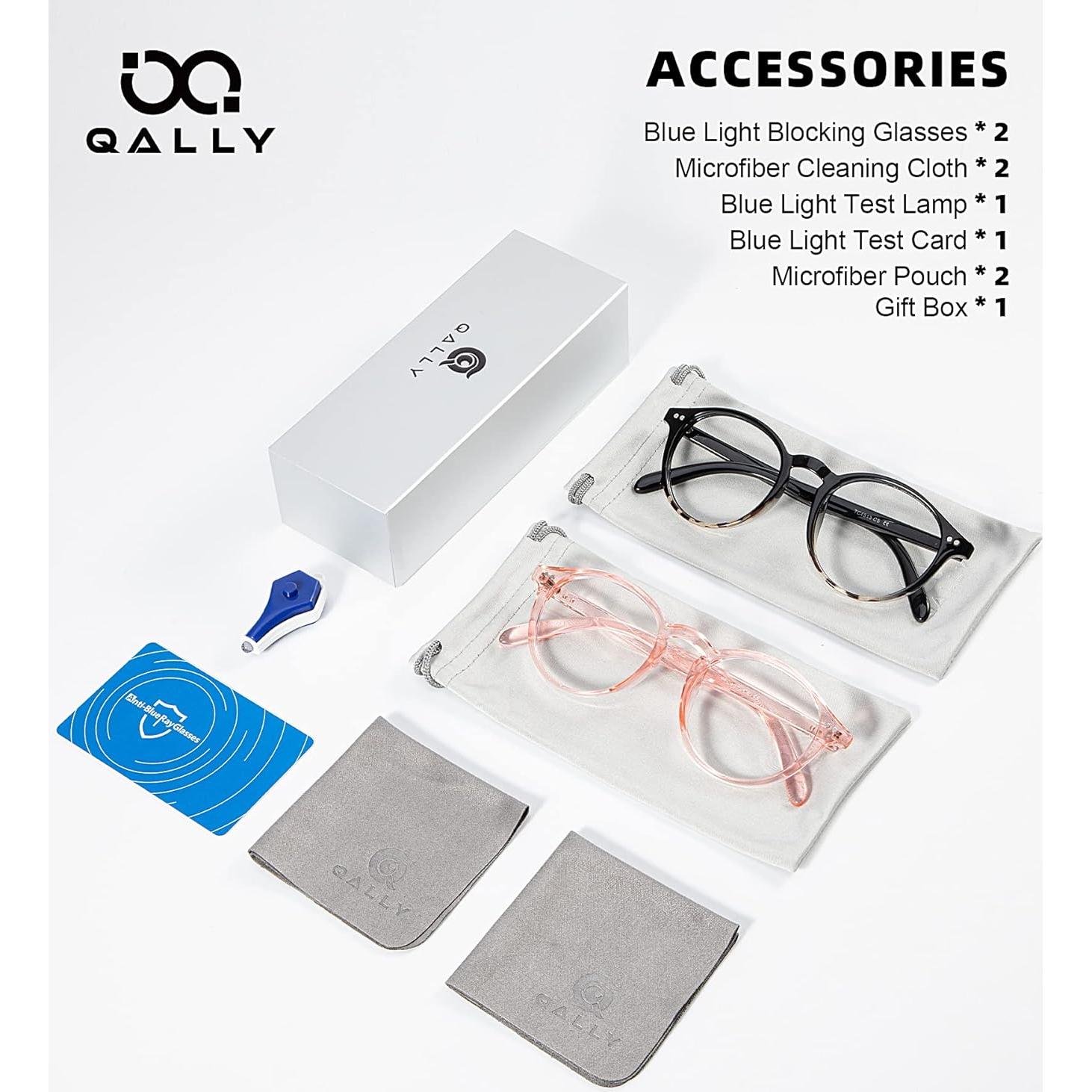 Gafas Anti Fatiga QALLY para Mujeres - Bloqueo Luz Azul Redondas