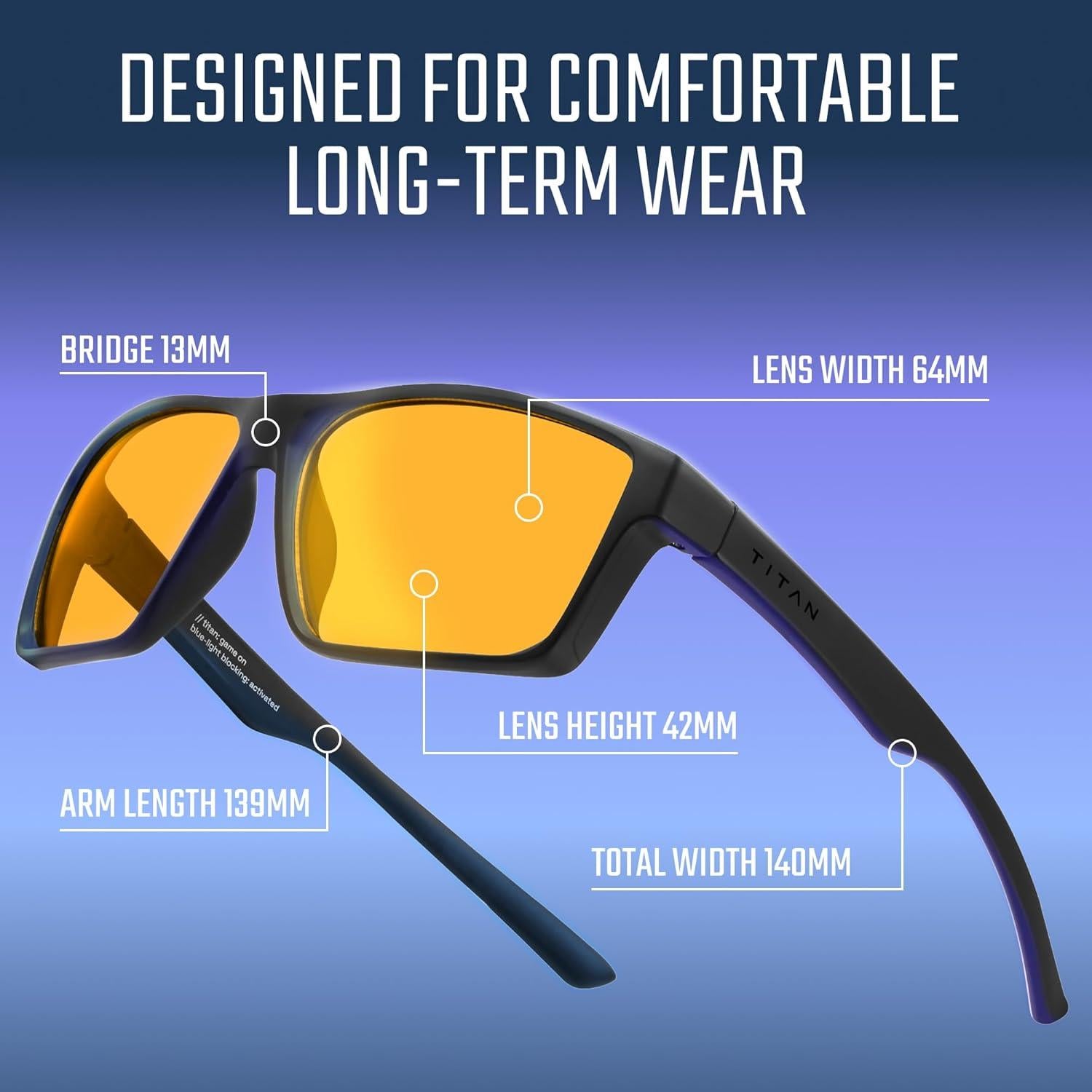 Gafas de Juego Titan Anti Luz Azul UV400 para Hombres