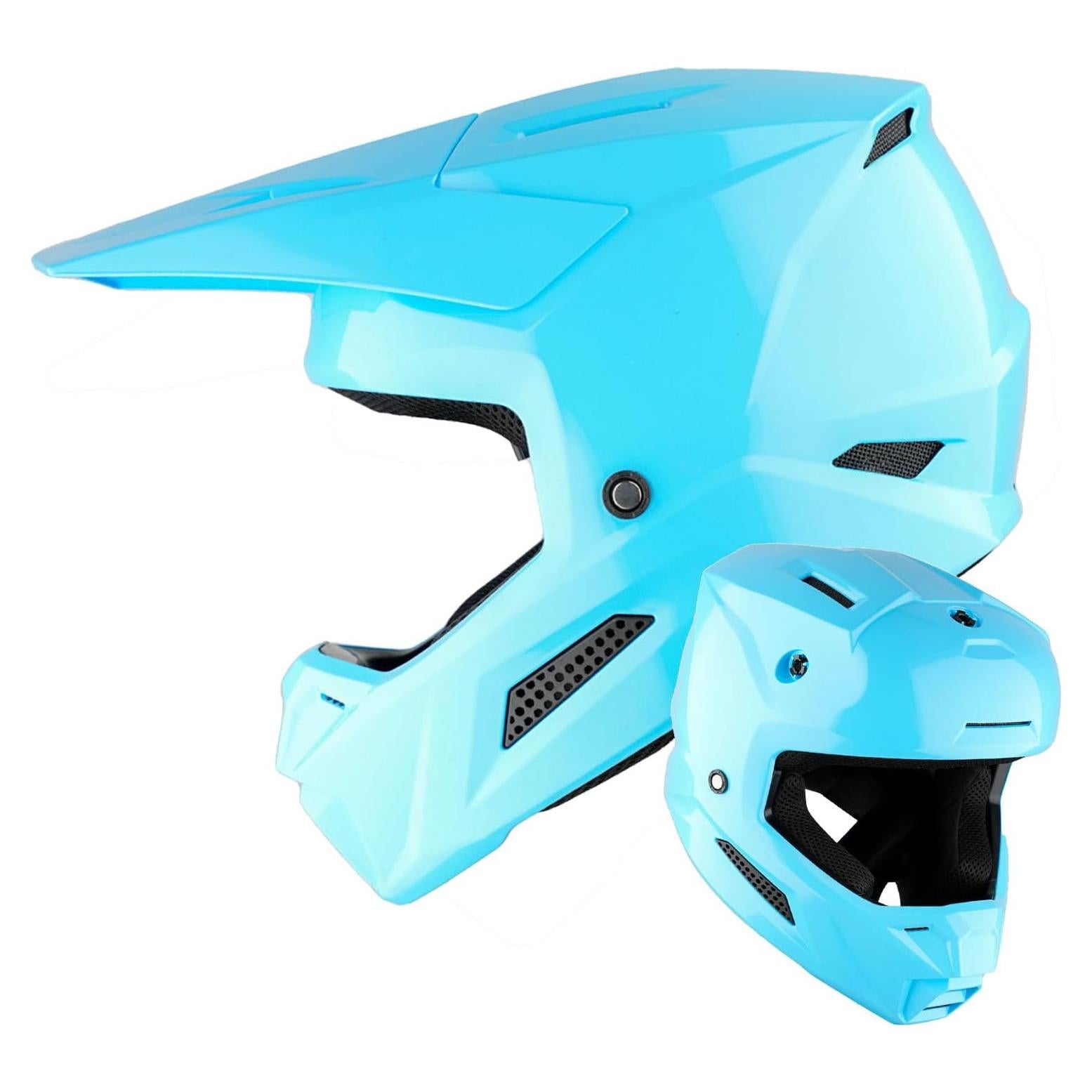 Casco de Motocross 1Storm T602 para Niños Cian Brillante