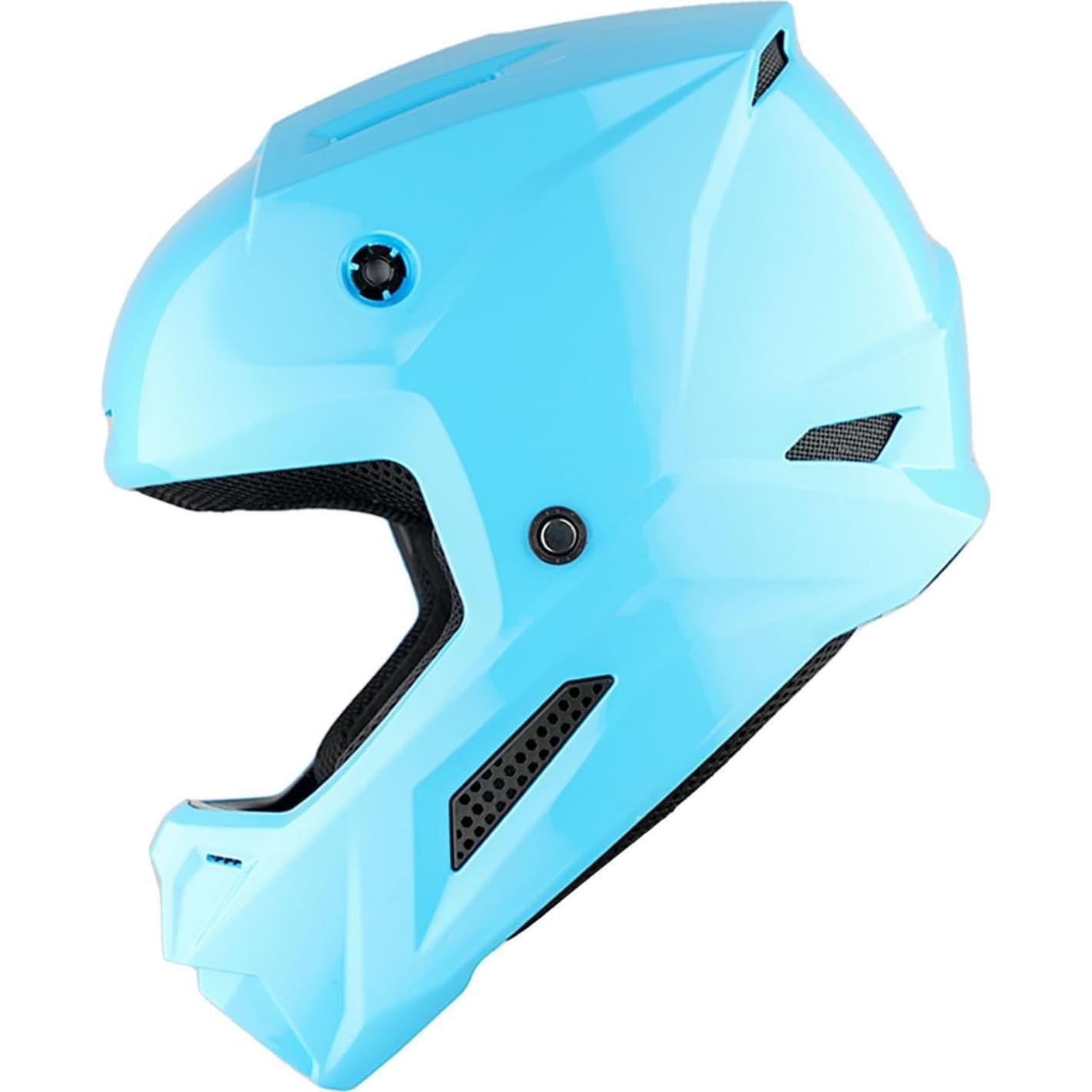 Casco de Motocross 1Storm T602 para Niños Cian Brillante