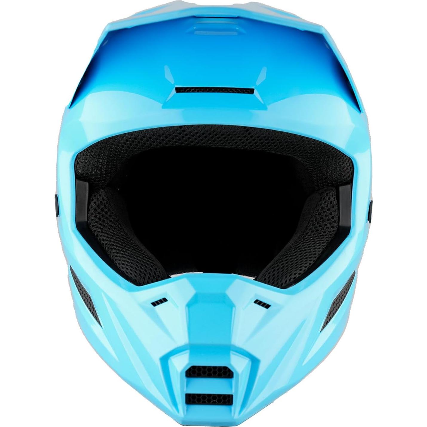 Casco de Motocross 1Storm T602 para Niños Cian Brillante