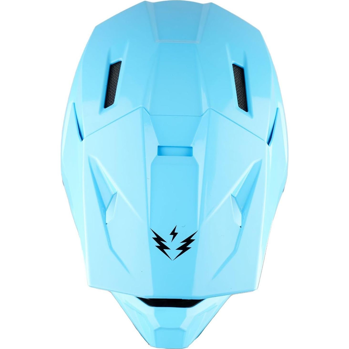 Casco de Motocross 1Storm T602 para Niños Cian Brillante