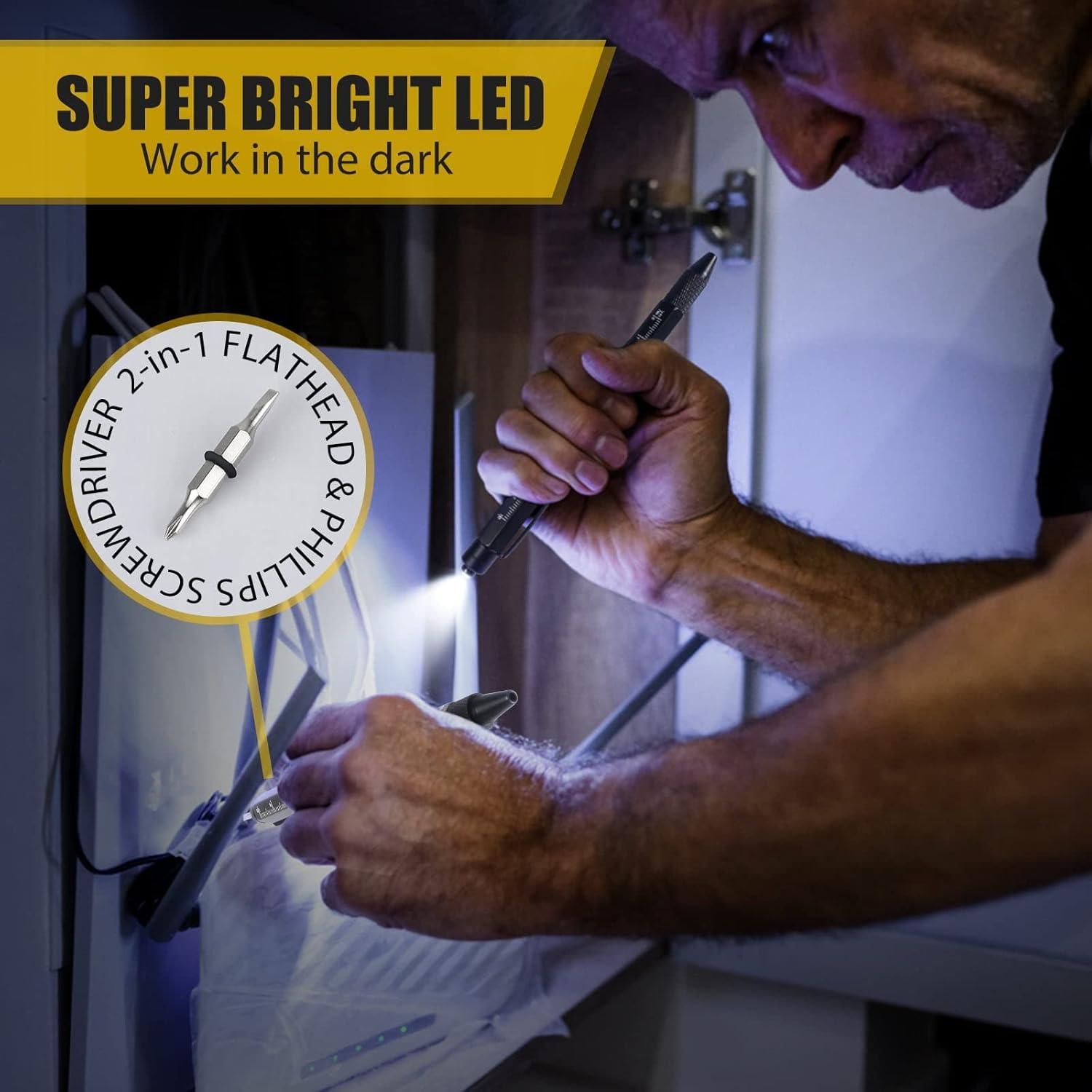 Bolígrafo Multiherramienta Jasee 9 en 1 con LED y Estilógrafo