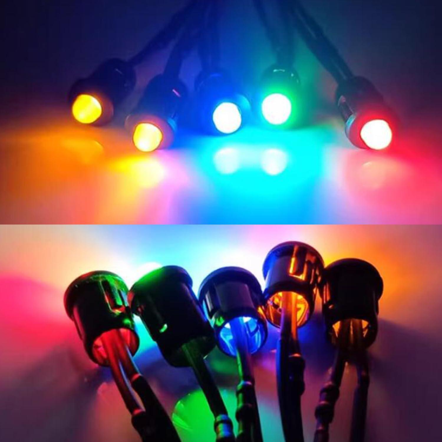 Kit de 80 Luces LED 3MM Pre Cableadas Hisxus 8 Colores