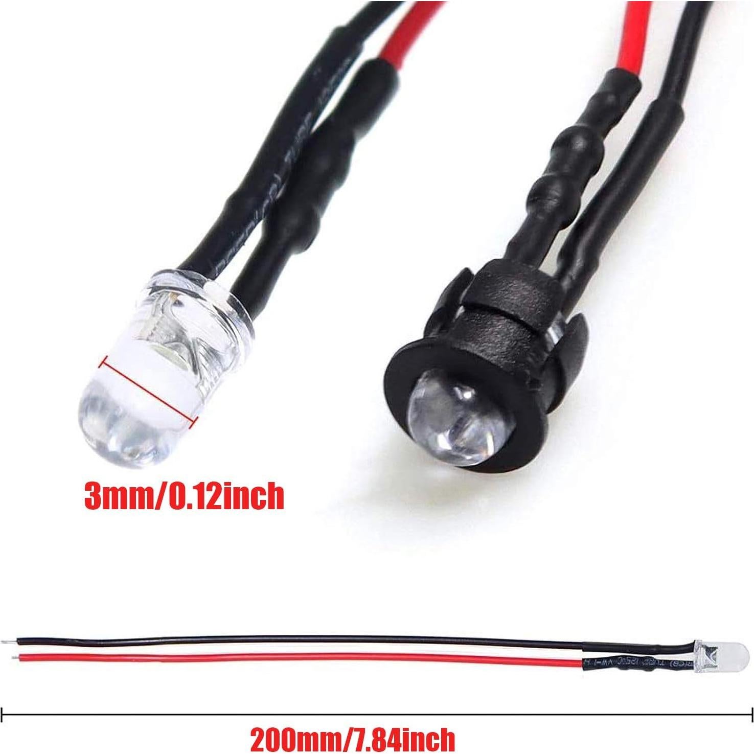 Kit de 80 Luces LED 3MM Pre Cableadas Hisxus 8 Colores