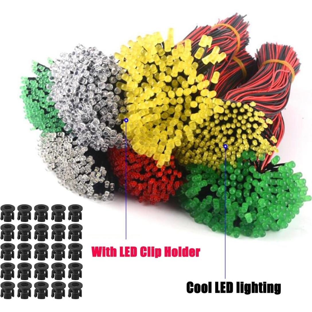 Kit de 80 Luces LED 3MM Pre Cableadas Hisxus 8 Colores