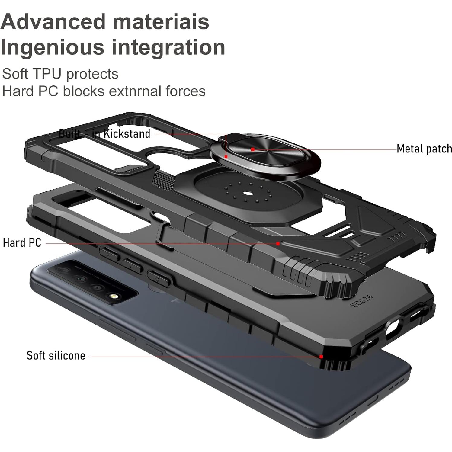 Funda Ailiber para TCL 30V 5G con Protector de Pantalla y Soporte