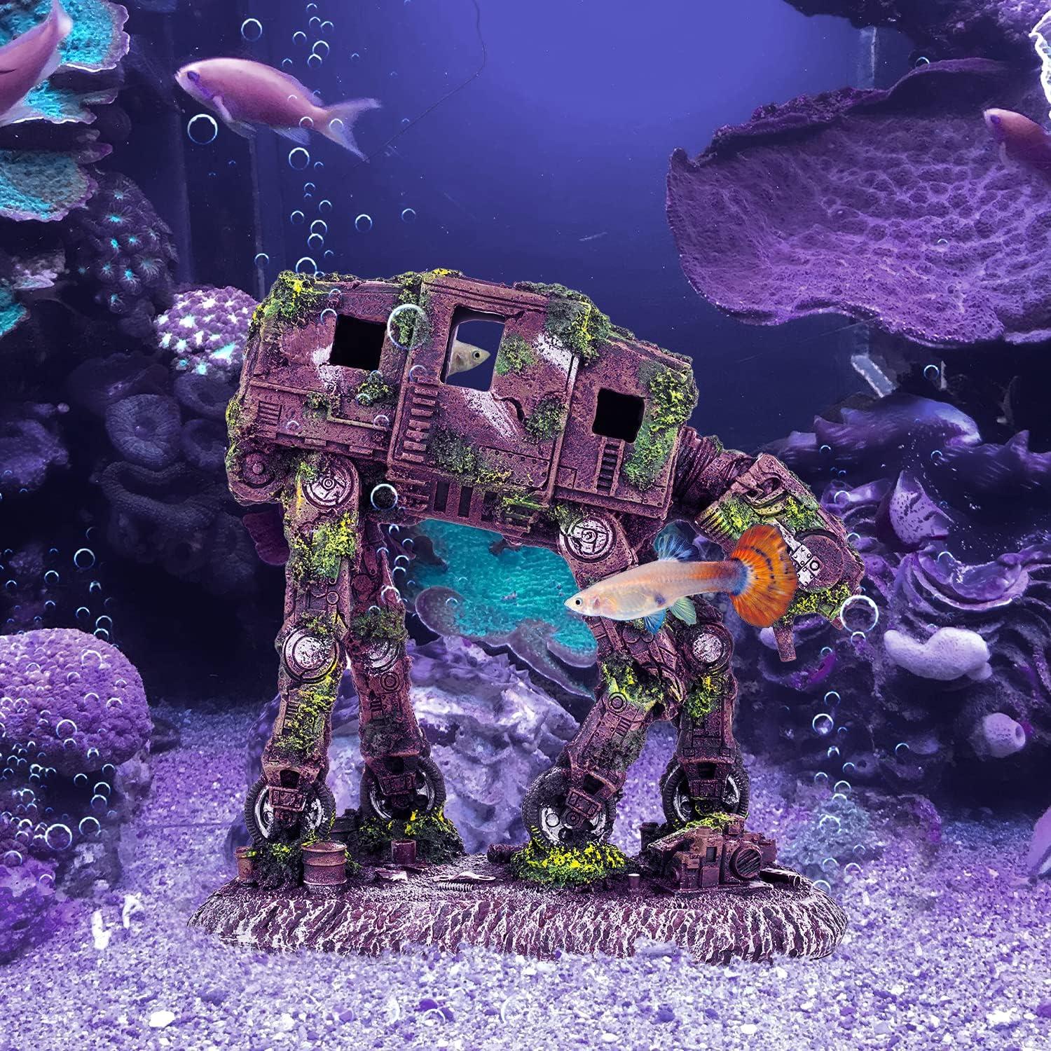 Adorno de Acuario AT-AT Grande CREOMG, Resina, 17.78cm