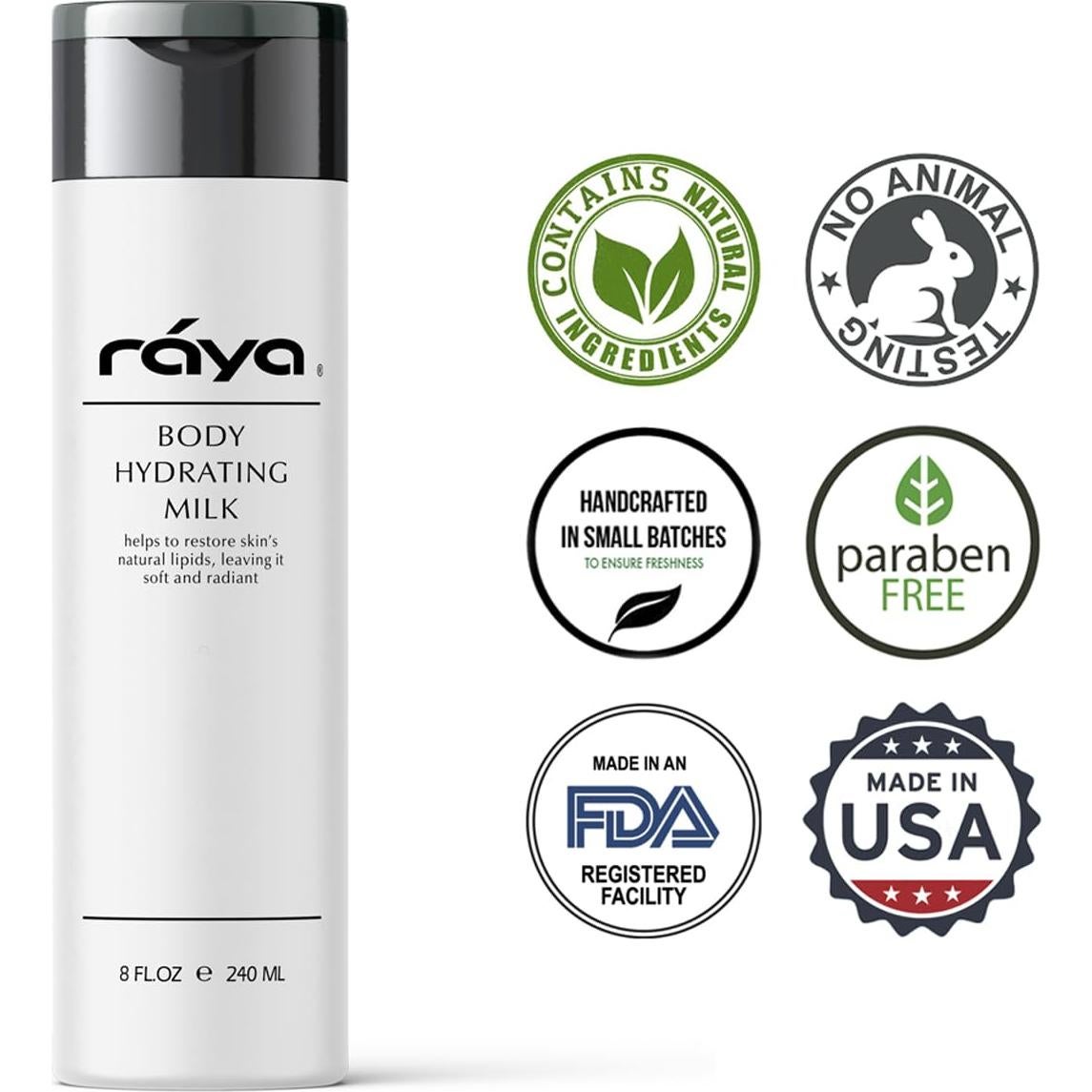 Leche Hidratante Corporal Raya 236.6 ml | Aceites Naturales y Vitaminas