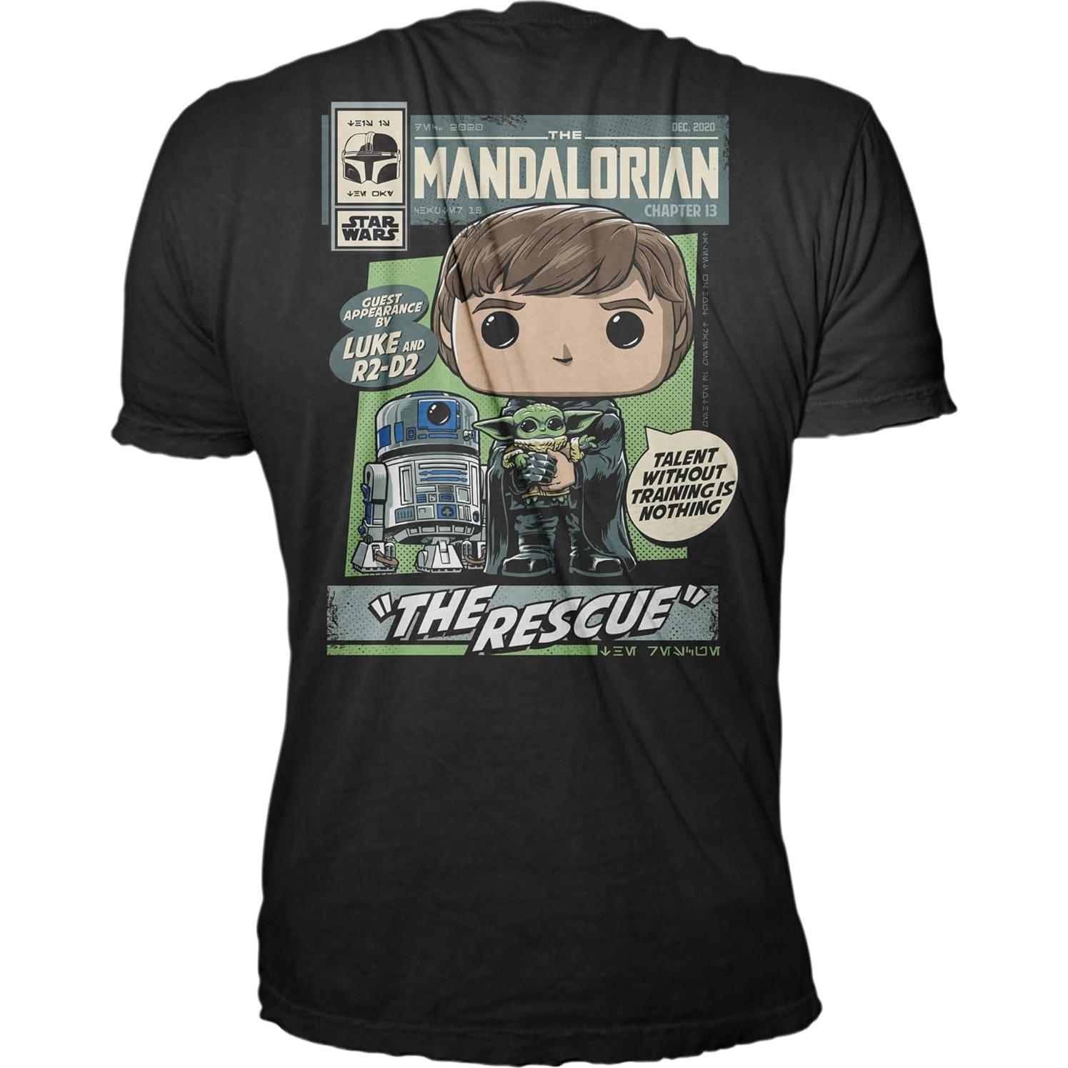 Funko Pop! Luke con Grogu y Camiseta Star Wars - Mediano