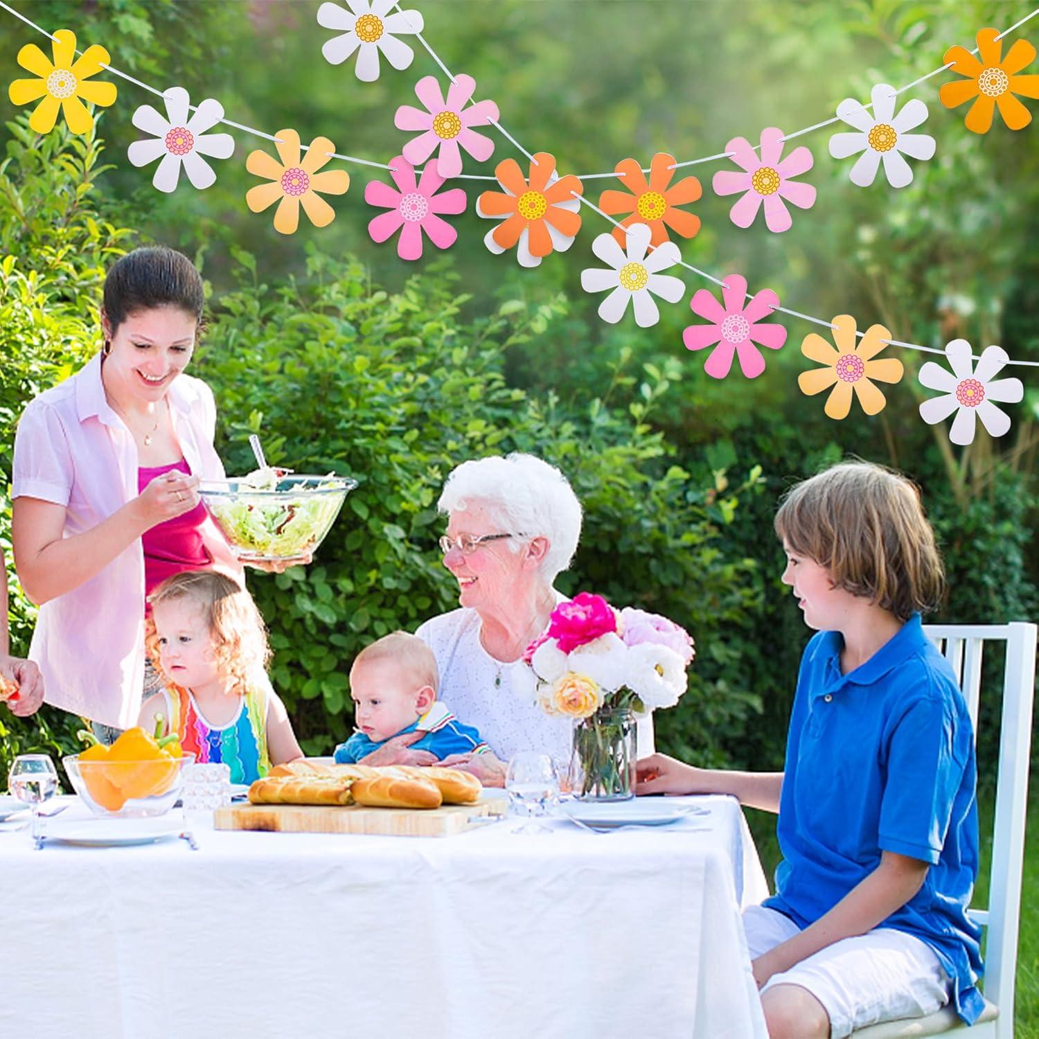 Juego de 5 Banderas de Margarita Boho Augisteen 3m Decorativas