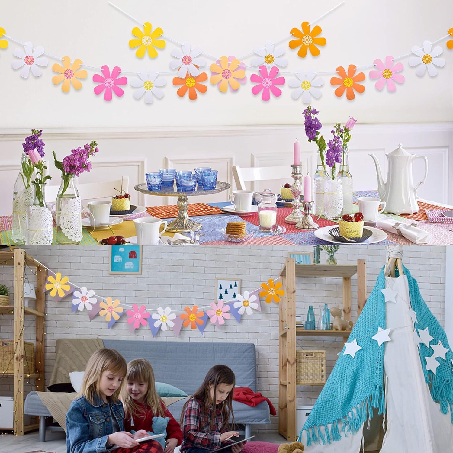 Juego de 5 Banderas de Margarita Boho Augisteen 3m Decorativas