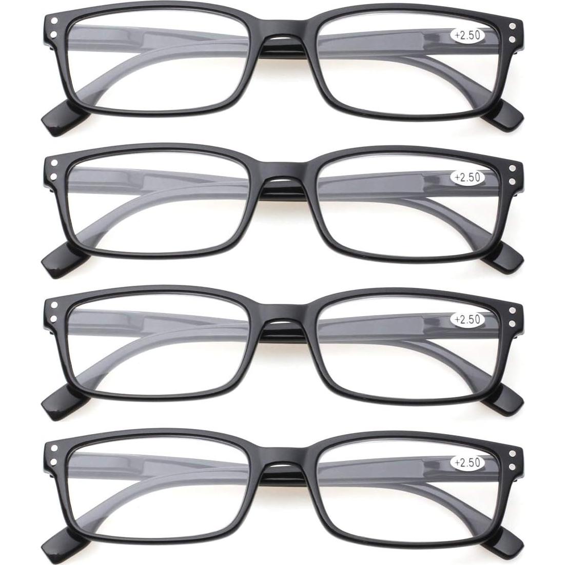 Gafas de Lectura Kerecsen 4 Paquete Negro 2.25 Dioptrías
