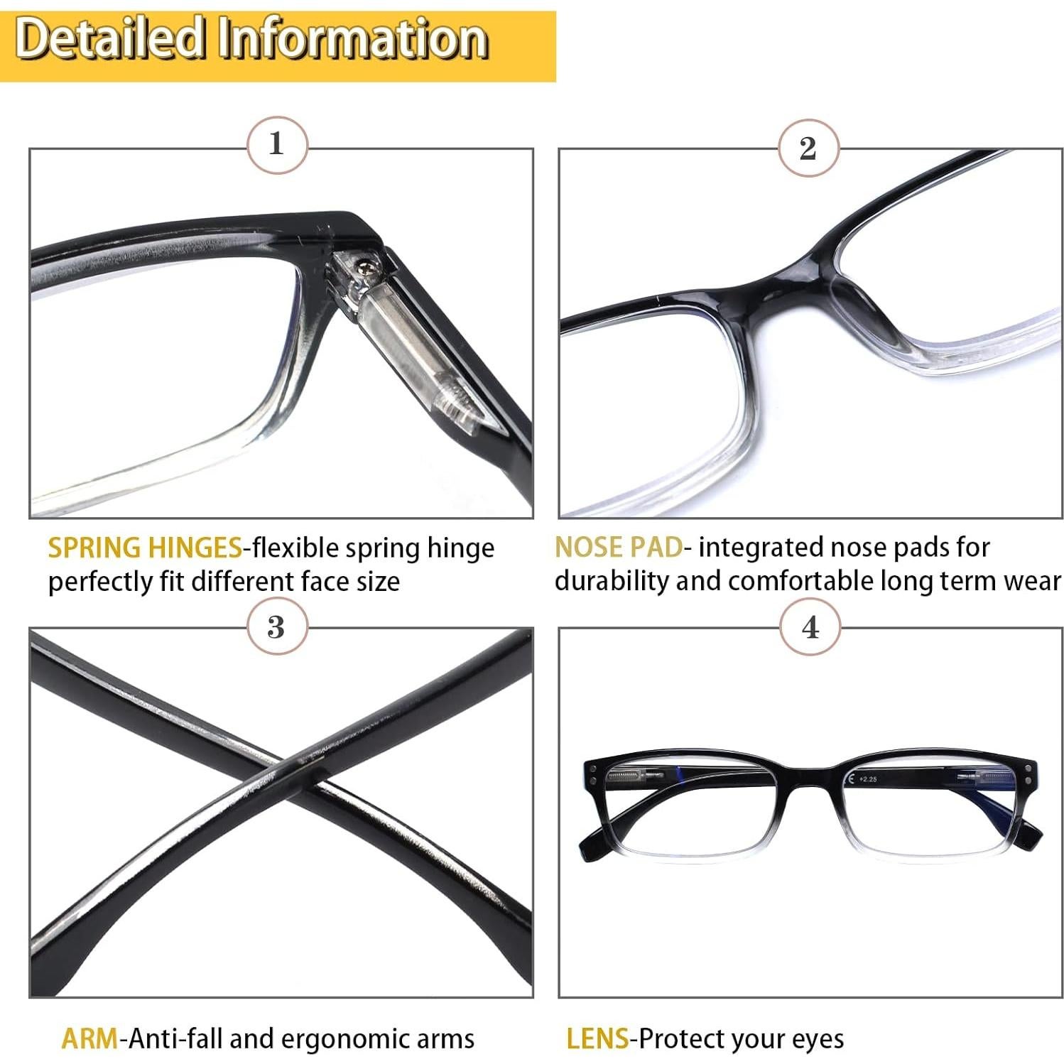 Gafas de Lectura Kerecsen 4 Paquetes Unisex 1.0 Dioptrías