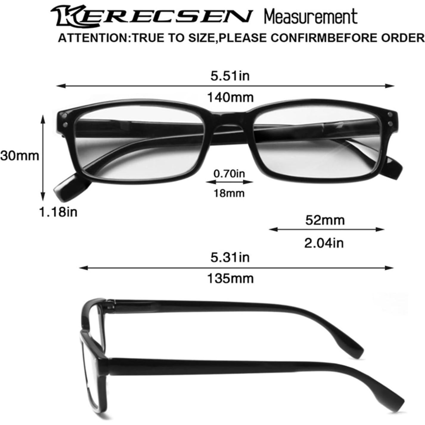 Gafas de Lectura Kerecsen 4 Paquete Negro 1.75 Dioptrías