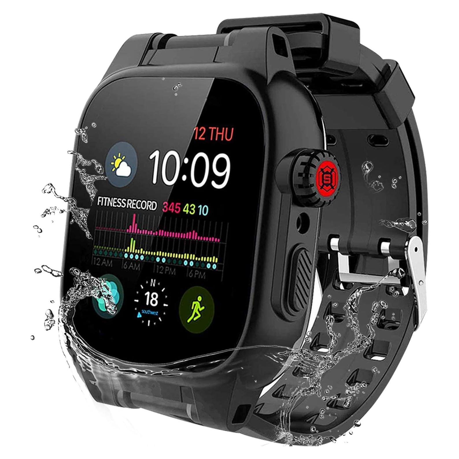 Funda Impermeable YOGRE para Apple Watch 44mm, IP68, Negro