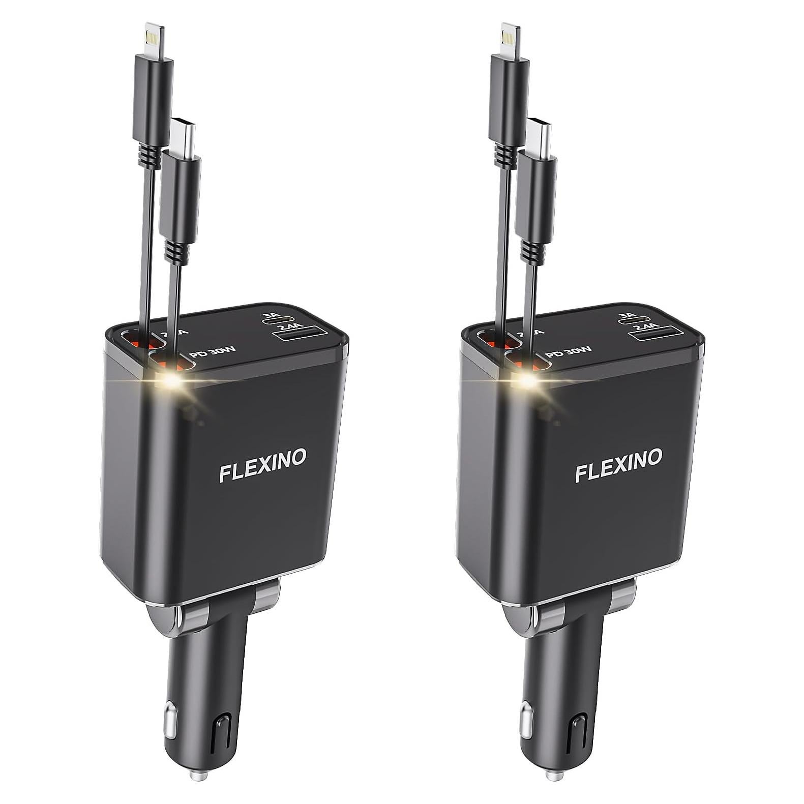 Cargador de coche Flexino 4 en 1 USB C 69W para iPhone 16