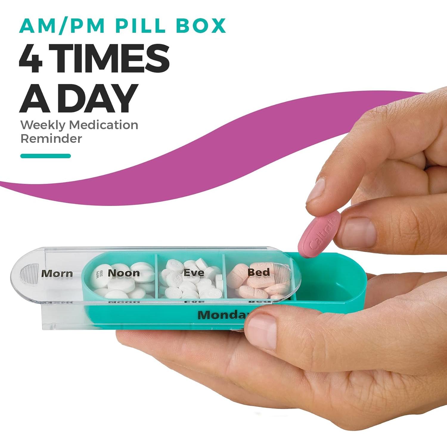 Organizador Semanal de Pastillas MEDca, 7 Compartimentos Apilables