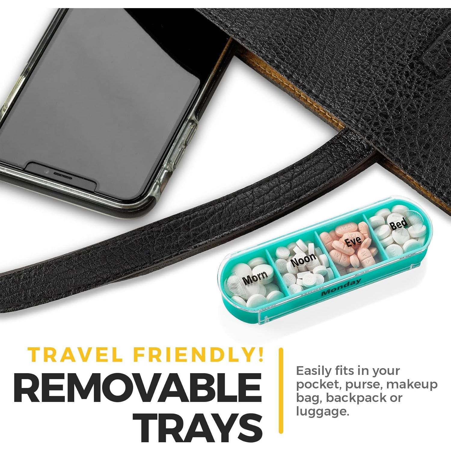 Organizador Semanal de Pastillas MEDca, 7 Compartimentos Apilables