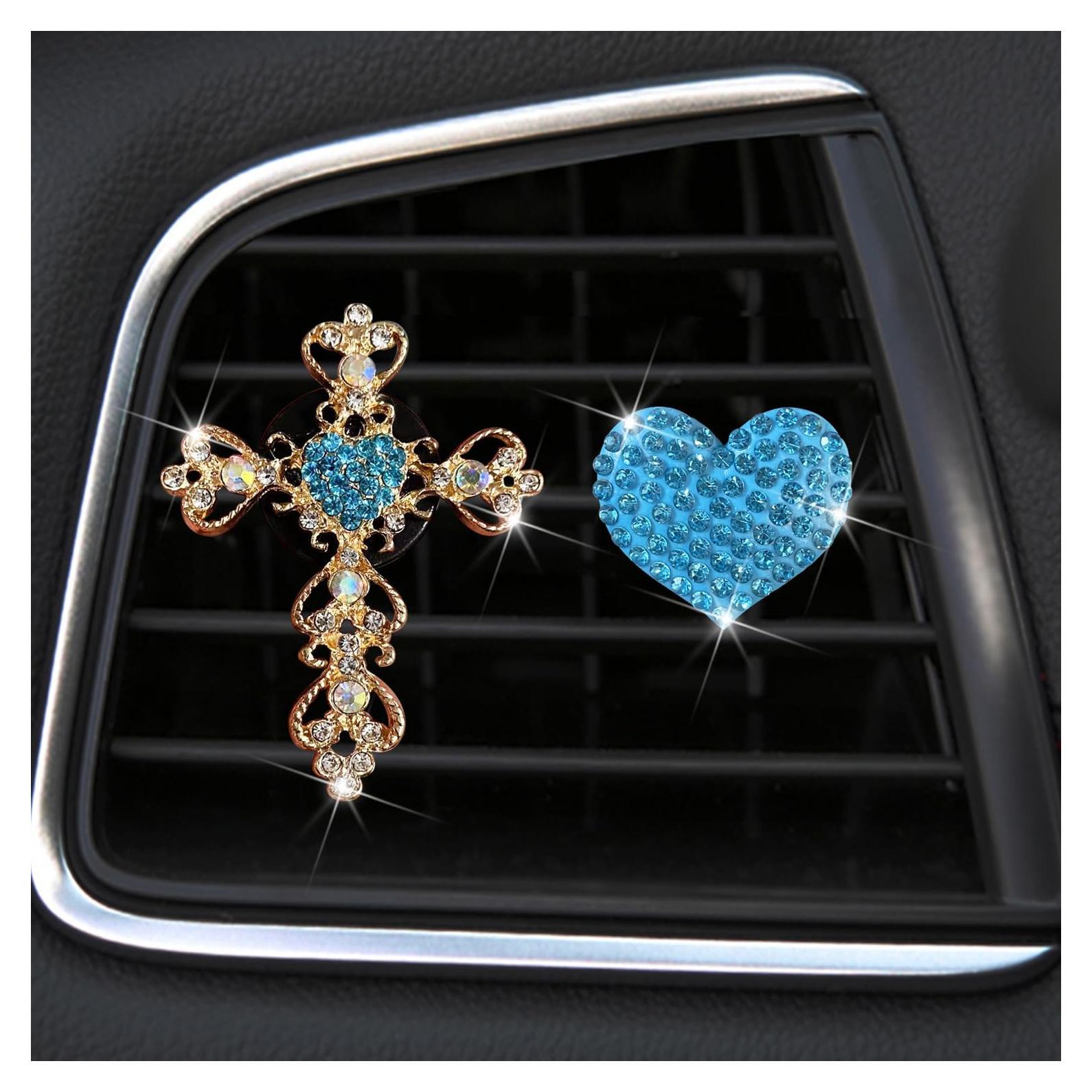 Paquete de 2 Clips Aromatizantes de Auto Brillantes Azul