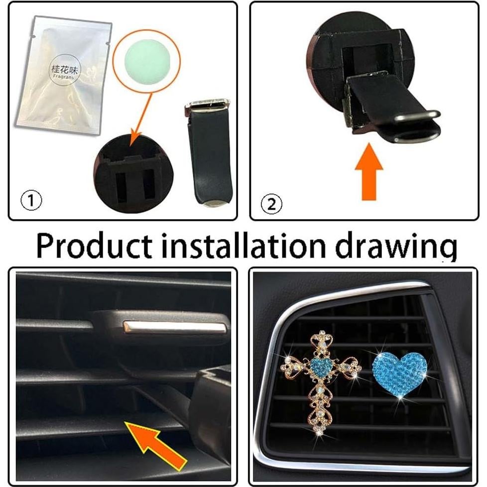 Paquete de 2 Clips Aromatizantes de Auto Brillantes Azul