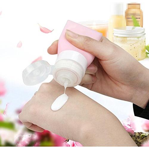 Set de 3 Botellas de Silicona Rosa 60ml Reutilizables para Viaje